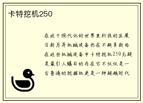 卡特挖机250